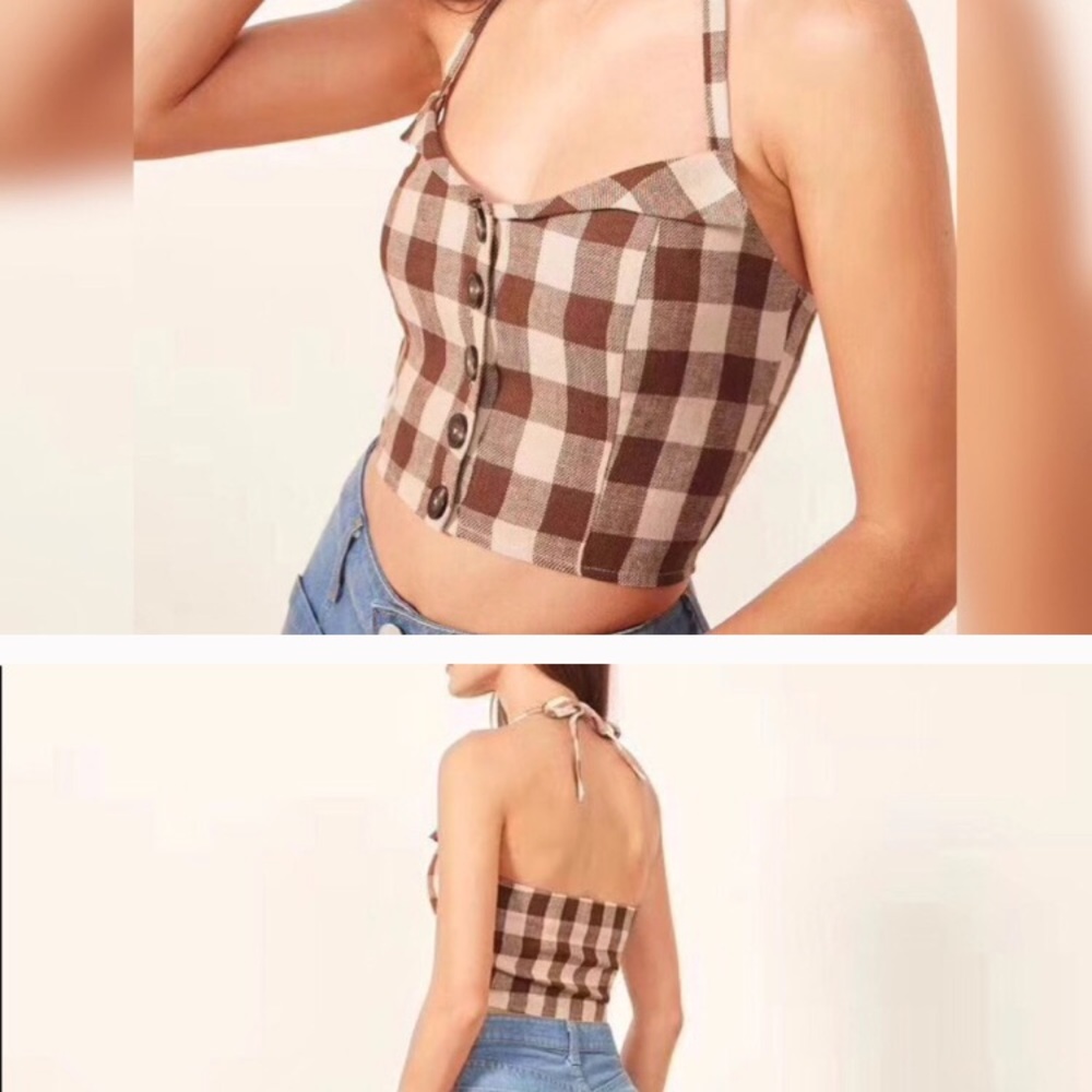 Reformation gingham top